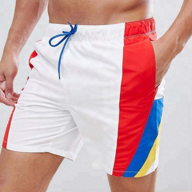Made In China Online Retro Color Side Stripe Badeshorts til m&aelig;nd