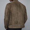 Individuelles Logo-Design, Street-Style-Jacke, Stehkragen, weiche Herrenjacken in Armeegr&uuml;n aus 100 % Wildleder