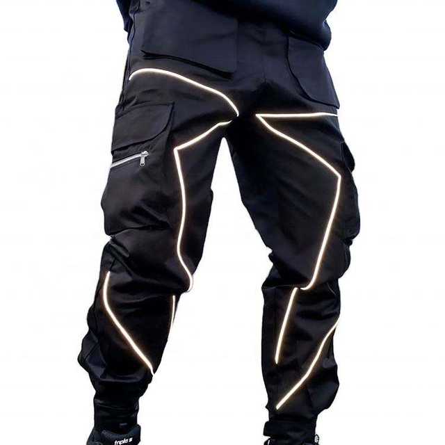 OEM-fabrikant Reflecterend stripontwerp Heren Cargo Nylon Broek Sneldrogende nylon broek