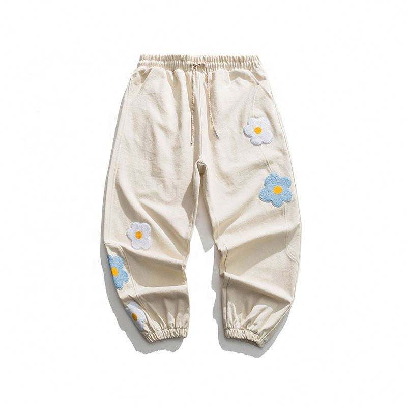 Pantalons pour hommes, fabricant OEM, Leggings amples brod&eacute;s avec appliques, jogging d&eacute;contract&eacute; de rue, pantalons personnalis&eacute;s pour hommes