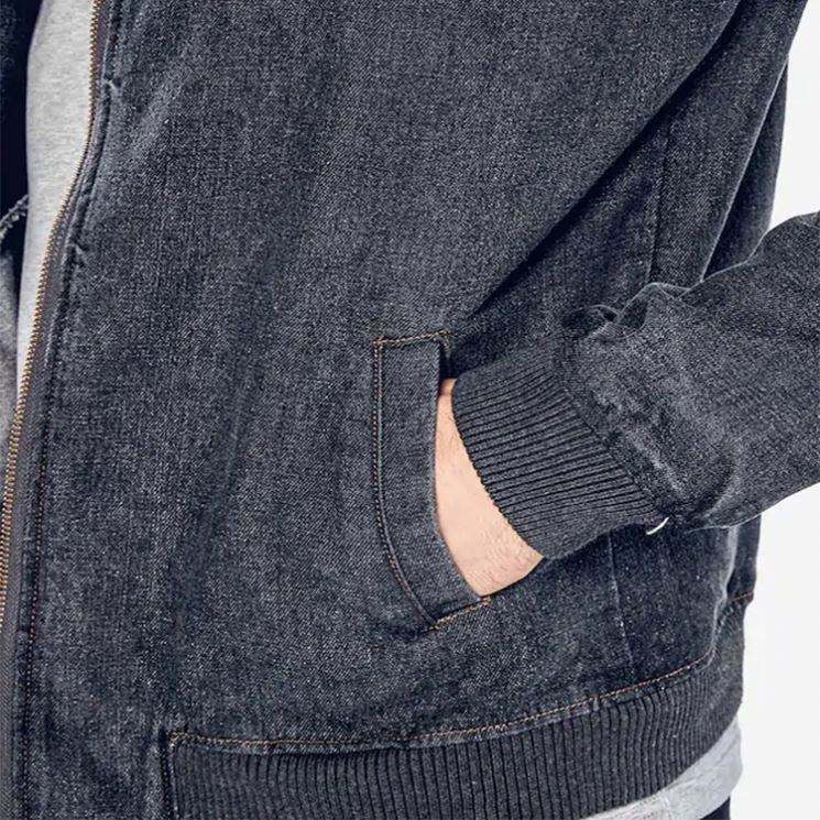 ผู้ชายเสื้อผ้าแฟชั่น Jaket กางเกงยีนส์ Zip Up แจ็คเก็ตยีนส์