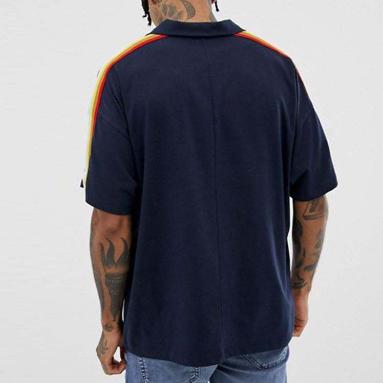 Brugerdefineret T-shirt udskrivning Oversized Revere Polo T-shirt med taping
