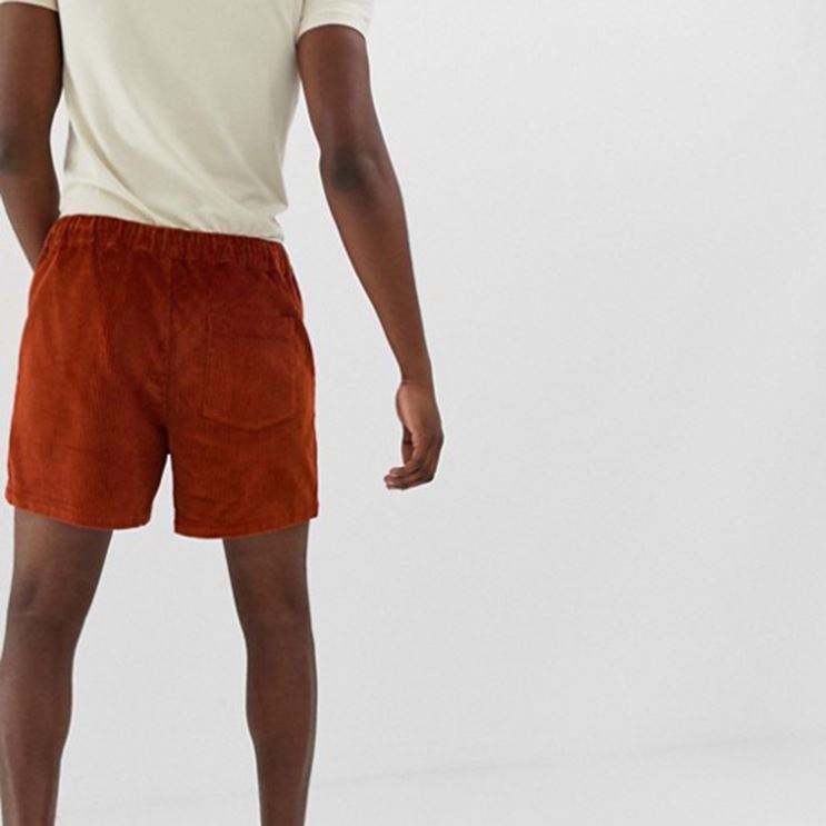 Χονδρικό κέντημα από βαμβακερό κορδόνι σορτς με κορδόνι σκουριάς