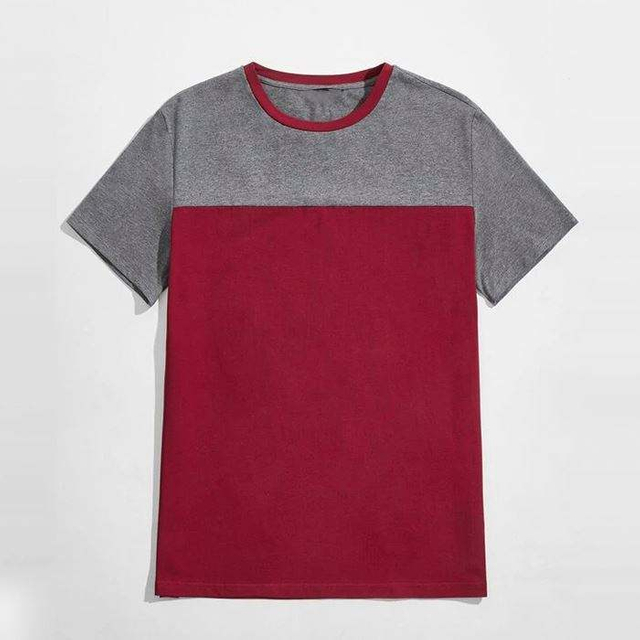 Hot Selling Premium letn&iacute; p&aacute;nsk&eacute; kvalitn&iacute; tričko M&oacute;da s kr&aacute;tk&yacute;m ruk&aacute;vem Color Block Men pr&aacute;zdn&aacute; trička