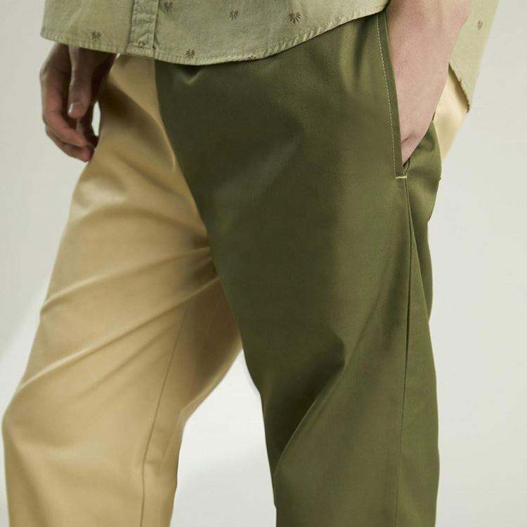 Pantalones de encargo de los pantalones del contraste de dos tonos del bloque del color de las bragas de la tela cruzada de algod&oacute;n del fabricante del OEM