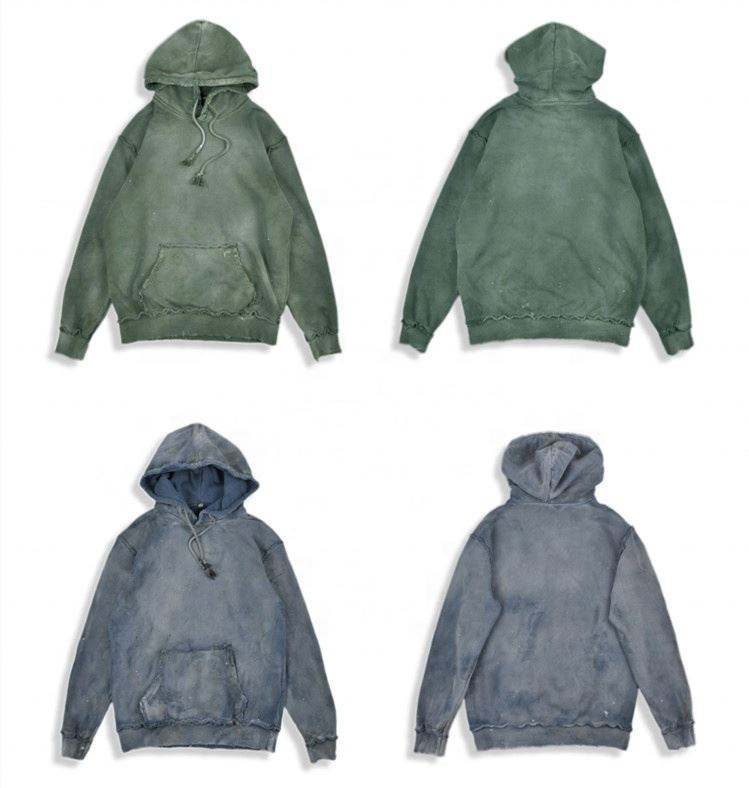 OEM gy&aacute;rt&oacute; kiv&aacute;l&oacute; minős&eacute;gű egyedi utcai viselet, Stock Drop Color Dye Vintage distressed mosott kapucni