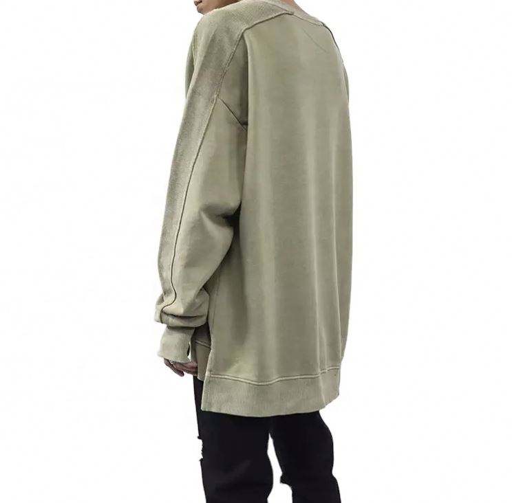 Fabricante oem logotipo personalizado de boa qualidade simples manga longa jumper liso cor s&oacute;lida algod&atilde;o oversize pul&ocirc;ver para homem 2022 novo