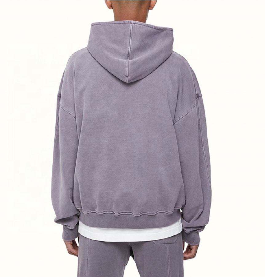 OEM v&yacute;robce Custom Men Oversized Vintage Wash Bavlněn&eacute; mikiny s kapuc&iacute; na zip s dvojit&yacute;mi zipy