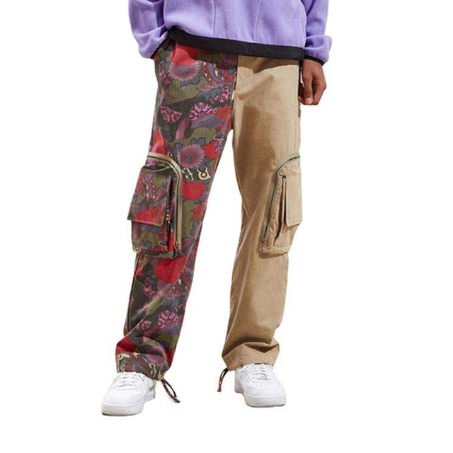 Pantaloni personalizzati cargo bicolore con toppa kaki di alta qualit&agrave; all'ingrosso personalizzata del produttore OEM