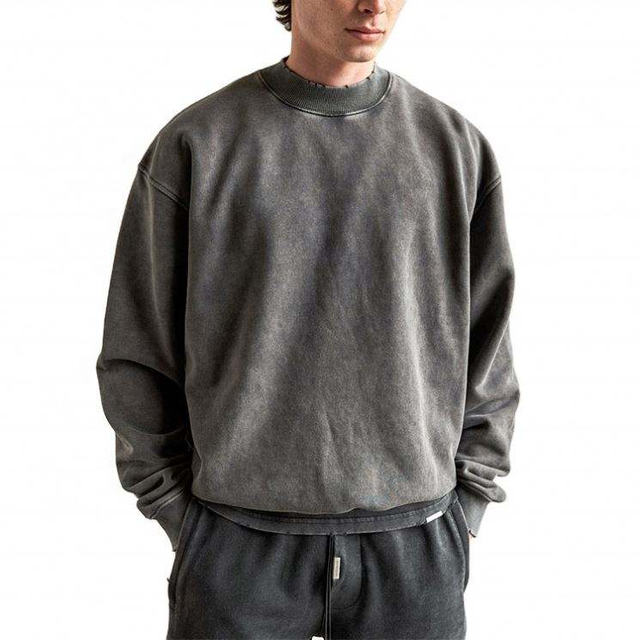 Felpa lavata pesante oversize in cotone di alta qualit&agrave; con logo personalizzato del produttore OEM