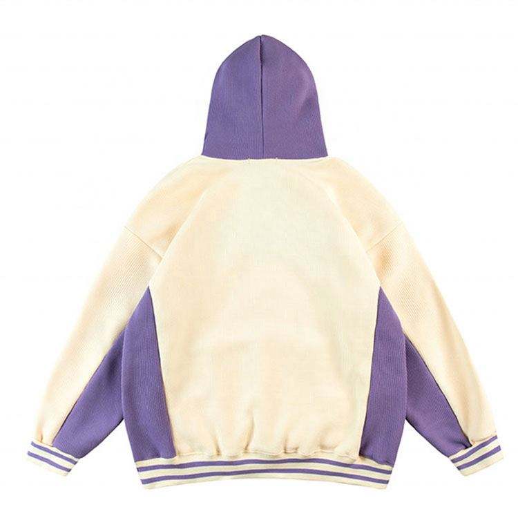 مصنع OEM جودة عالية مخصصة شعار التطريز 3D الأزياء المرقعة البلوز اثنين من لون لهجة هوديس الرجال