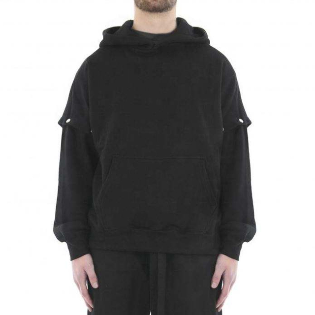 OEM-Hersteller China Neuestes Design Kapuzenpullover mit abnehmbaren &Auml;rmeln &Uuml;bergro&szlig;er Herren-Hoodie