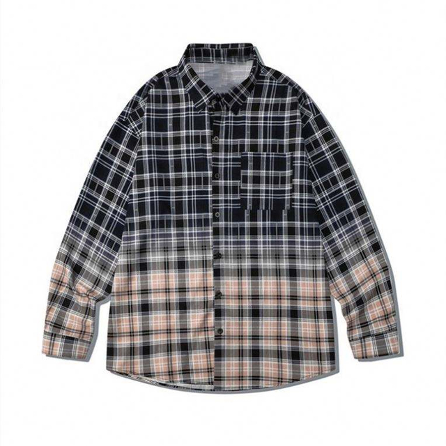 Camicia a quadri casual e alla moda da uomo del produttore OEM con maniche lunghe