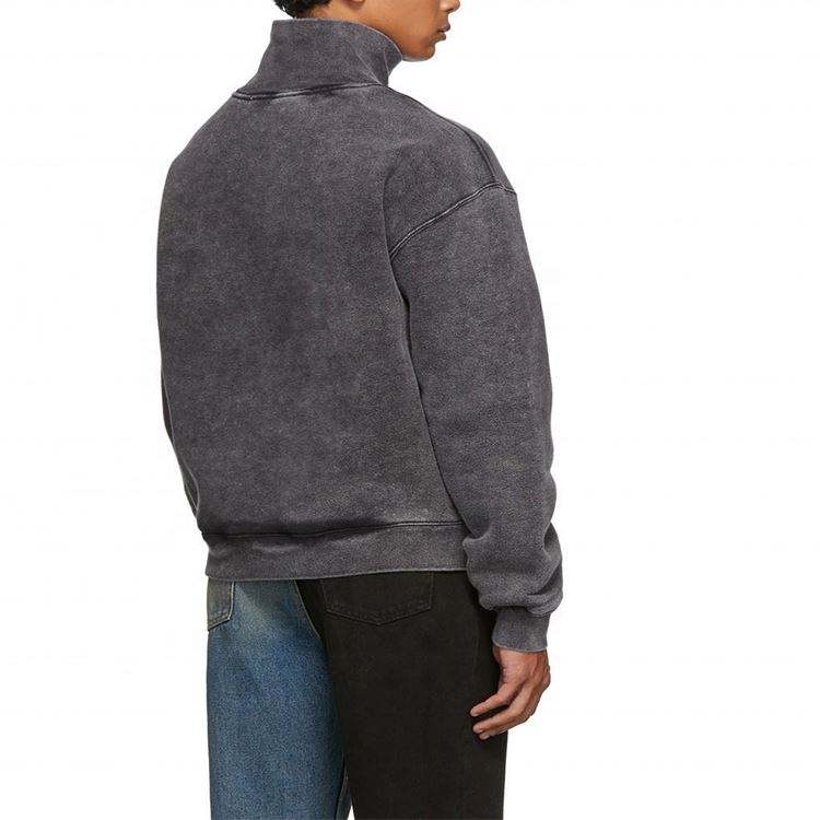 تصنيع المعدات الأصلية الصانع مخصص القطن خمر غسلها تتلاشى عالية الياقة المتضخم الثلوج غسلها البلوز للرجال