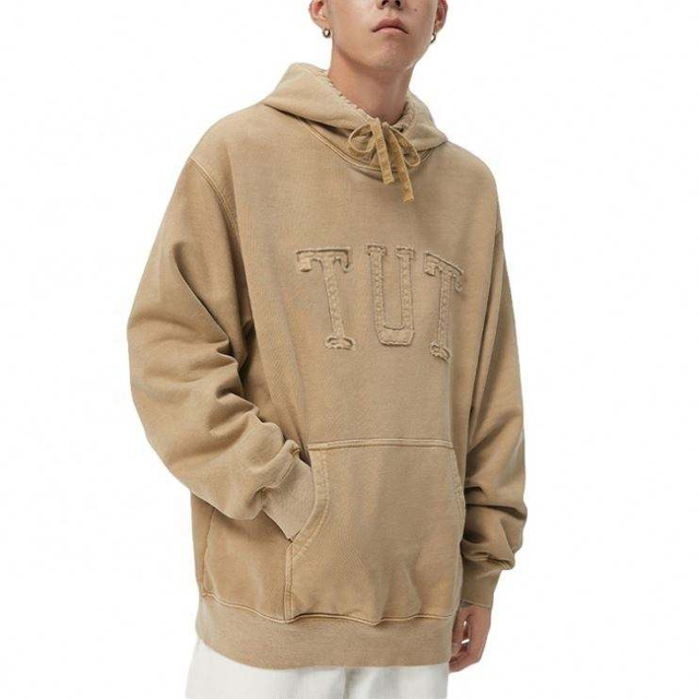 OEM Κατασκευαστής Προσαρμοσμένα Ανδρικά Παλτό Σενίλ Κεντήματα Μπαλώματα Πετσέτα Απλικέ Κέντημα Πουλόβερ με κουκούλα