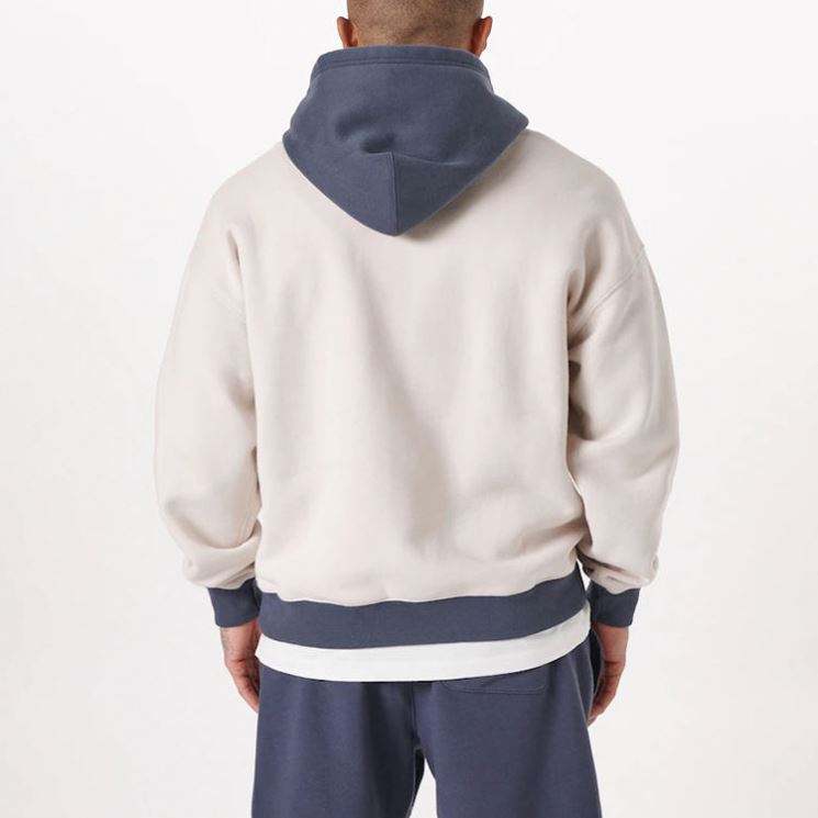 Fabricante OEM, abrigos personalizados para hombre, gran oferta, sudaderas de manga larga, sudaderas con capucha de retazos de gran tama&ntilde;o en blanco a la moda para