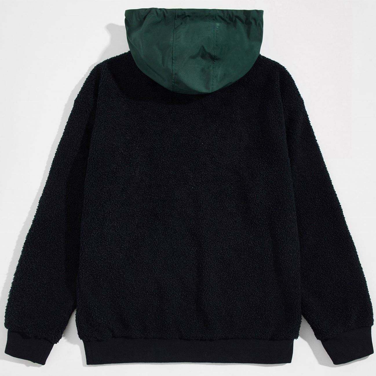OEM Manufacturer Custom hominum indumenta vellus Cottonus Half Zipper Patchwork Hoodies Pullover Cap Cum Big Cargo Pockets
