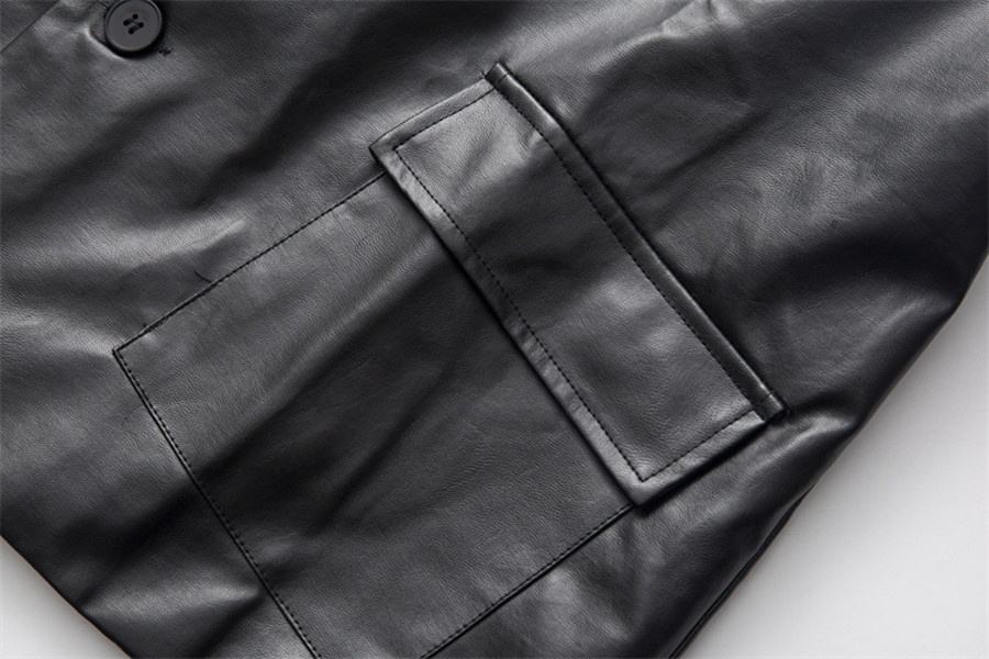 OEM-producent Custom High Quality Plus Size Funktion Pu L&aelig;der Herre Wide Edition Multi-Bag Jacket