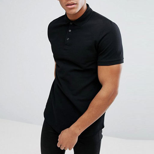 T-shirt polo Slim Fit pour hommes, en coton noir vierge personnalis&eacute;, fournisseur chinois d'or