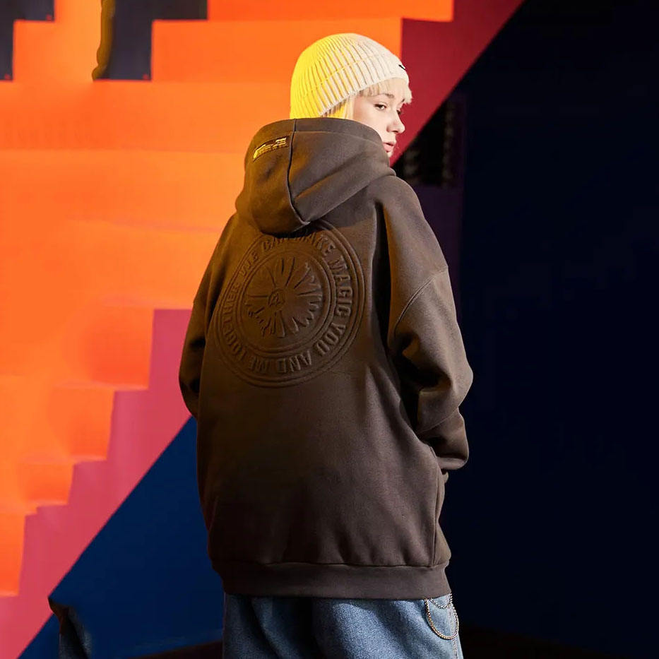 100 % bomull herre tilpasset logogenser Unisex bokstavutskrift 3D-preget hettegenser