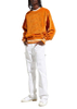အစင်းကြောင်း Ribbing Pullover Hoodie ပါသော စိတ်ကြိုက်အမျိုးသား Corduroy Crew Neck Sweatshirt