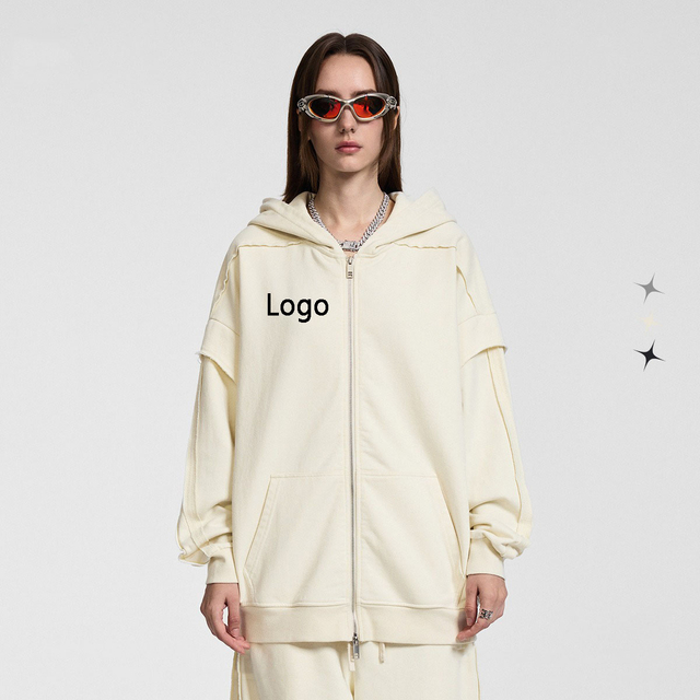 90988+90989 Kiinan mukautetun 450 Gsm vetoketjullisen hupparin valmistajat