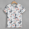 T-shirt &agrave; manches courtes et col rond pour hommes, imprim&eacute; Tropical &agrave; rayures personnalis&eacute;es, avec impression num&eacute;rique