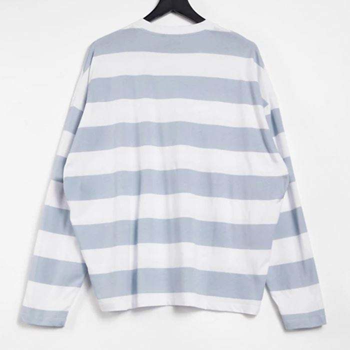 လက်ကား အရည်အသွေးမြင့် ပရီမီယံ ချည်သားအမျိုးသား တီရှပ် Drop Shoulder Striped အမျိုးသားများအတွက် အင်္ကျီအပြည့် တီရှပ်