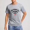 စိတ်ကြိုက် Wifi ပုံစံ ရိုက်နှိပ်ထားသော အမျိုးသားများ ဂရပ်ဖစ်တီရှပ်အင်္ကျီတို O Neck ပေါ့ပါးသော အမျိုးသား နွေရာသီ 180 Gsm တီရှပ်များ