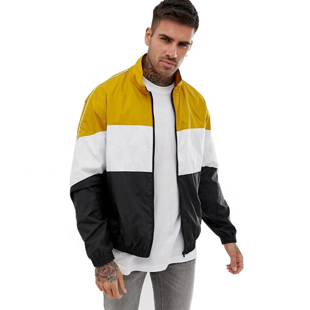 Nh&agrave; sản xuất Oem Chất lượng cao 100% Polyester D&acirc;y k&eacute;o m&agrave;u v&agrave;ng / đen / đen T&ugrave;y chỉnh &aacute;o kho&aacute;c nam m&ugrave;a h&egrave; gi&aacute; rẻ