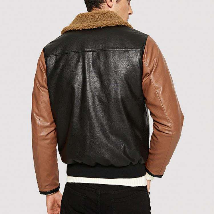 Chaquetas Hombre moški PU plašč z zadrgo iz ovčjega krzna, zimska oblačila, usnjene jakne