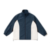 Fabricante OEM, tallas grandes personalizadas, costuras en contraste, cuello levantado popular, chaqueta informal con cremallera