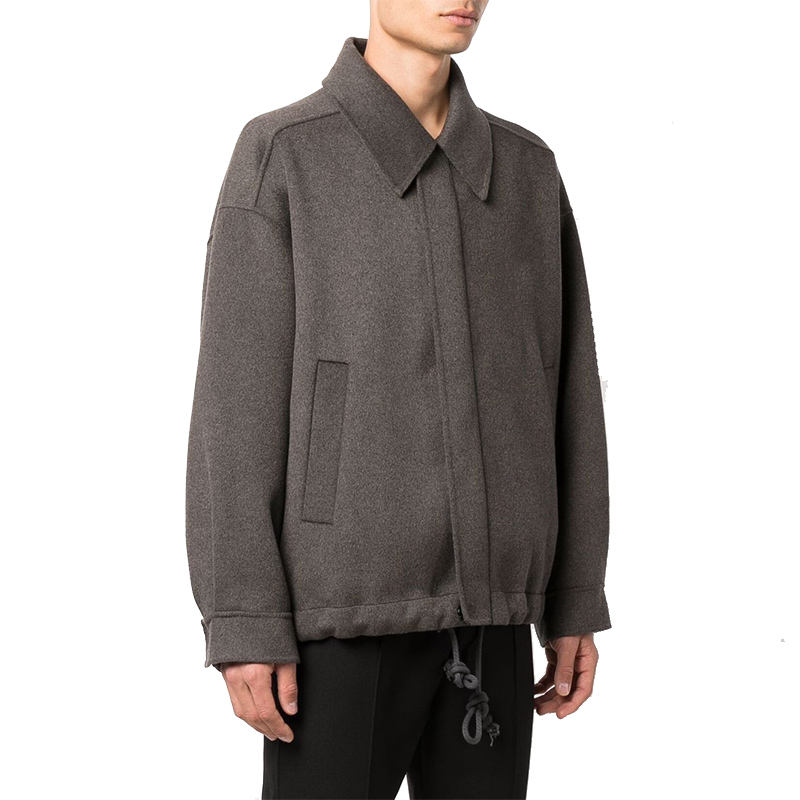 OEM v&yacute;robca Custom Men Vysok&aacute; kvalita s dlh&yacute;m ruk&aacute;vom golier so sťahovacou šn&uacute;rkou dizajn lemu na zips bomber bunda