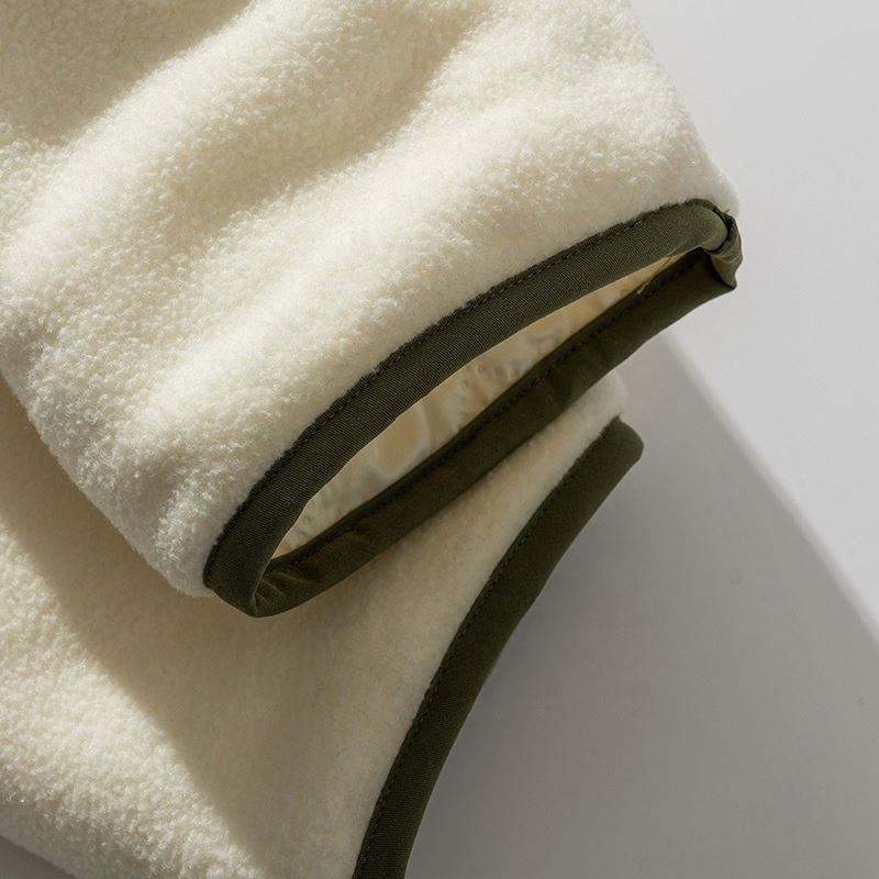 Fabricant OEM personnalis&eacute; multi-poches couleur unie ourlet c&ocirc;tel&eacute; col montant manteaux en coton veste