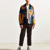 Hot Selling Windbreaker Jakke Herret&oslash;j Farve Blokeret Corduroy Zip Up Shirt Jakker