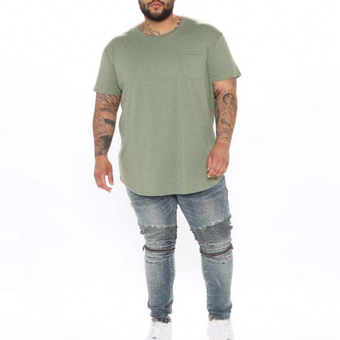 Manufacturers Tutus T-Shirt Sleeve Crew Collum Viri circa Curvam Hem T-shirt