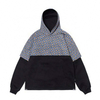 ຜູ້ຜະລິດ OEM Customized Plaid Patchwork Casual Custom Sweatshirt Plus Size Hoodies Men Hoodies
