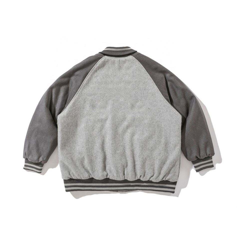 Fabricante OEM Roupas Masculinas Personalizadas Uniforme de Beisebol Color Block Chenille Bordado Casaco Casual