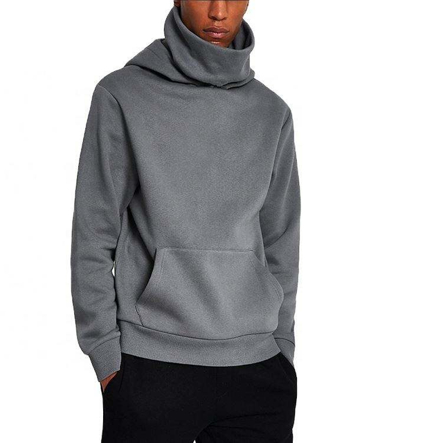 Venta al por mayor para hombre del jersey con capucha en blanco de la cubierta del cuello alto del pa&ntilde;o grueso y suave de encargo del fabricante del OEM