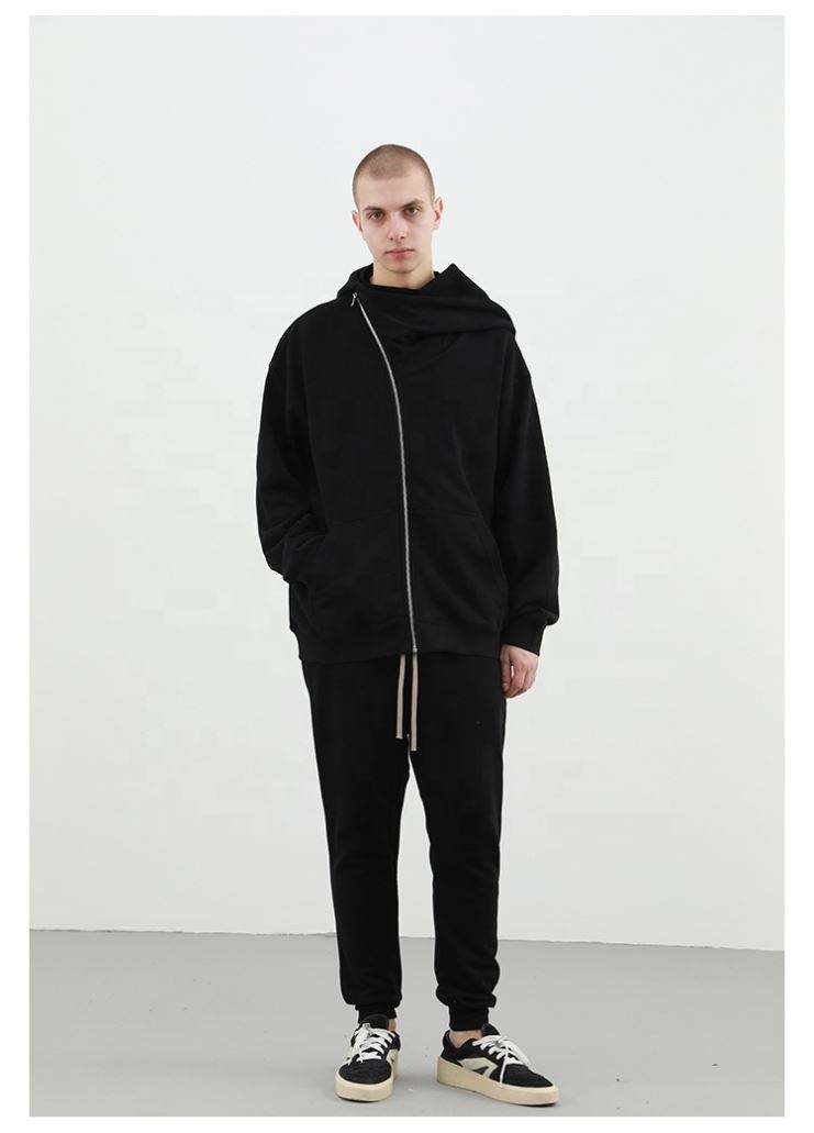 Pengeluar OEM Berkualiti Tinggi Berat Berat Bordir Zip Hoodie Logo Tersuai Besar Besar Zip Penuh Hoodie Muka Kosong Zip Hoodie