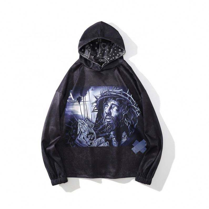 OEM Producent Hot Sale Tilpasning Logo og st&oslash;rrelse 100% bomuld French Terry Front Print Sort h&aelig;ttetr&oslash;je til unisex