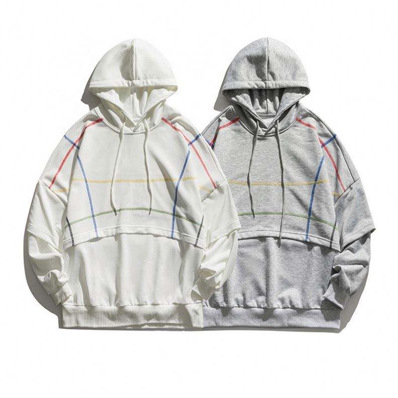 OEM-Hersteller individuelles Logo Gro&szlig;handel neuer Stil Destroyed Fray Cut Hem Herren Kapuzenpullover Hip Hop Broken Hole Designer Hoodies
