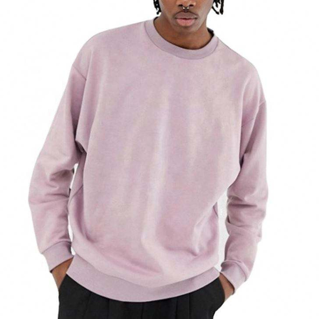 OEM-Hersteller benutzerdefinierte neue Mode leere Vintage gewaschen solide rosa Farbe Drop Shoulder Crewneck Sweatshirts Pullover f&uuml;r