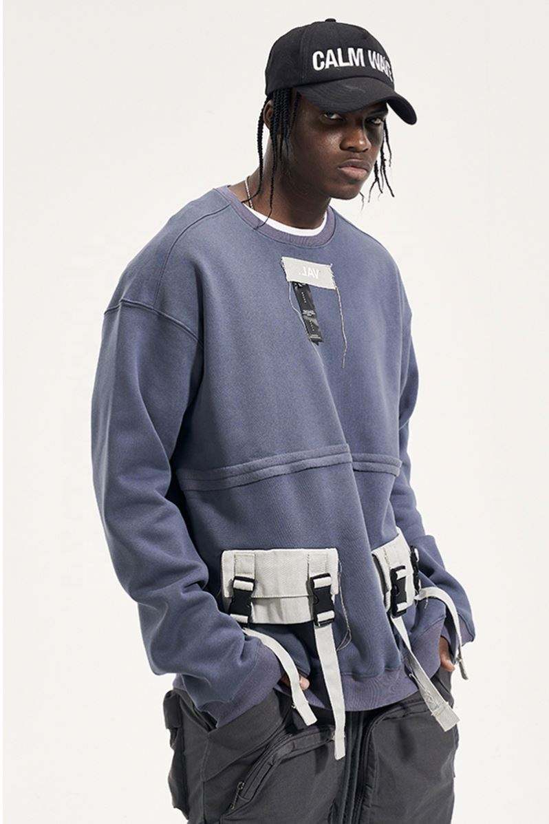 OEM v&yacute;robca M&oacute;da Vlastn&eacute; Logo Oversized P&aacute;nske Bavlnen&yacute; Pul&oacute;ver s kapucňou Mikina vreckov&yacute; Street Style Cargo Mikina