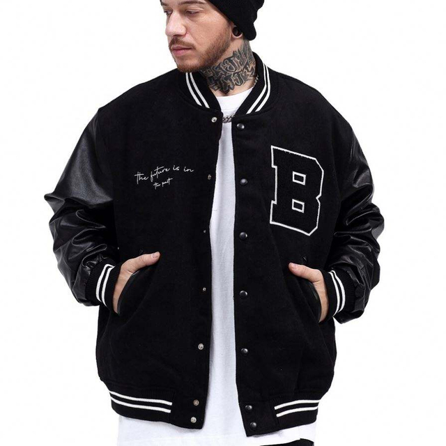 OEM-produsent Tilpassede herrefrakker Amerikansk retro vintage baseballuniform trendbroderi vinterskinnjakke for menn