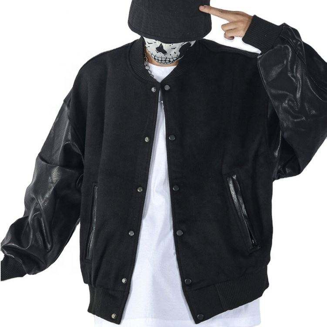 OEM-fabrikant aangepast logo Hot Rhinestone Leather Vibe Style honkbaluniform herenjack