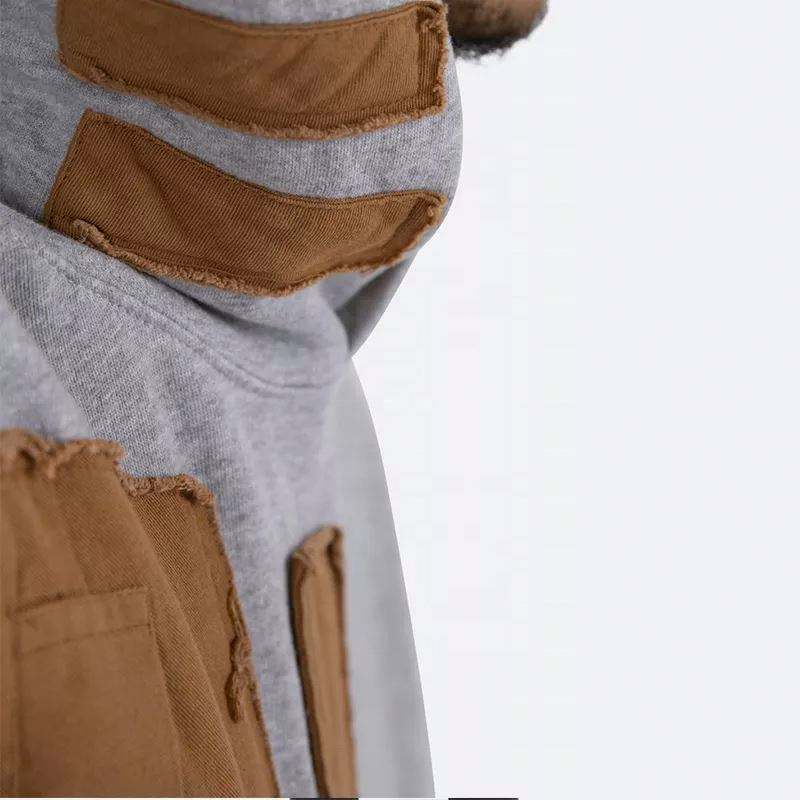 OEM-Hersteller Herren-Kapuzenpullover in &Uuml;bergr&ouml;&szlig;e mit ma&szlig;geschneiderten Workout-Sweatshirts mit gro&szlig;en Taschen