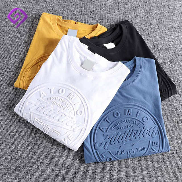 OEM အရည်အသွေးမြင့် ထုတ်လုပ်သူ Pima Heavy Cotton Tee စိတ်ကြိုက် Logo T Shirt Plus Size Printing 3d Embossed Tshirts Men'S T-Shirts