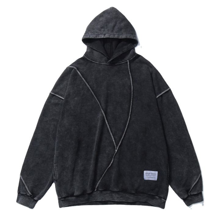 Sweat &agrave; capuche surdimensionn&eacute; avec coutures contrast&eacute;es et lavage &agrave; l'acide pour hommes