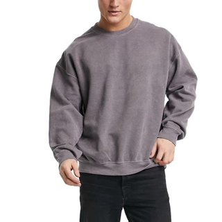 H&oslash;jkvalitets vaskede sweatshirts til m&aelig;nd Drop Shoulder Oversized sweatshirts med rund hals til m&aelig;nd